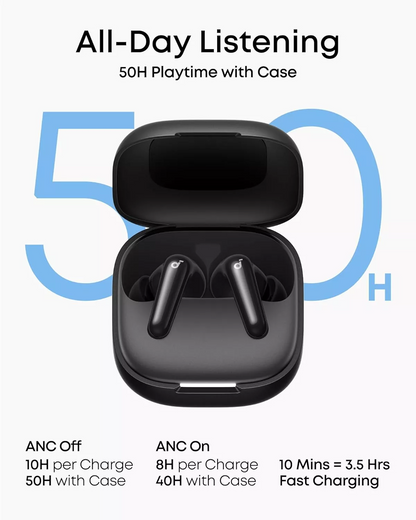 Ασύρματα ακουστικά Bluetooth Anker SoundCore R60i, TWS, ANC, Μαύρο D1202G11