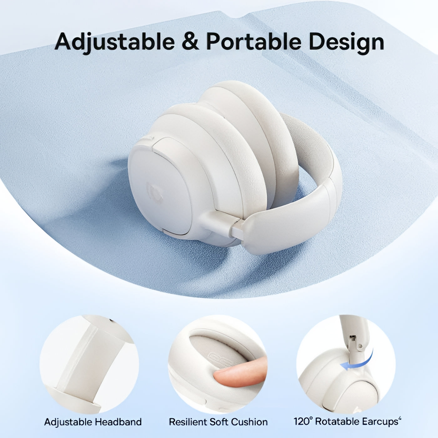 Handsfree Bluetooth Baseus Bass BH1 NC, MultiPoint, A2DP, ANC, Λευκό A0203702