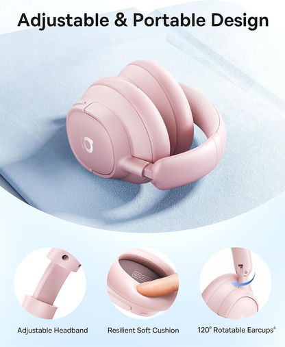 Handsfree Bluetooth Baseus Bass BH1 NC, MultiPoint, A2DP, ANC, Ροζ A0203704
