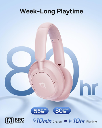 Handsfree Bluetooth Baseus Bass BH1 NC, MultiPoint, A2DP, ANC, Ροζ A0203704