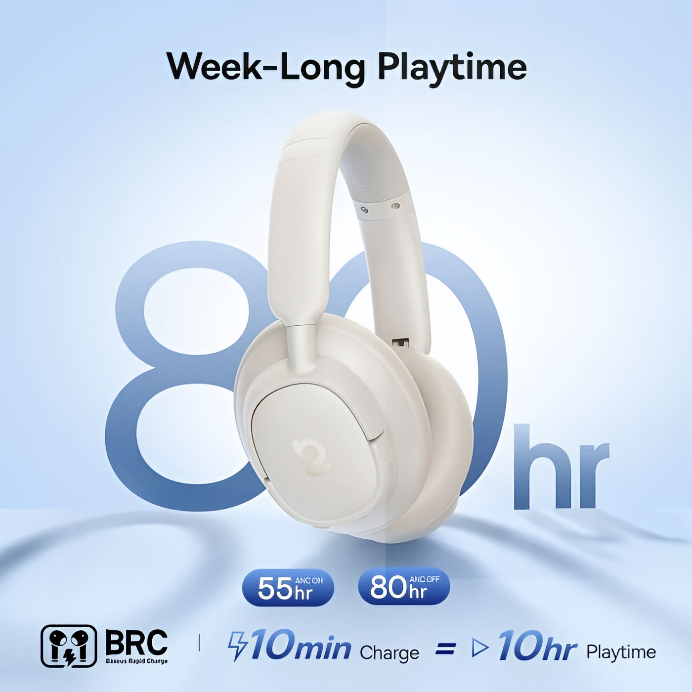 Handsfree Bluetooth Baseus Bass BH1 NC, MultiPoint, A2DP, ANC, Λευκό A0203702