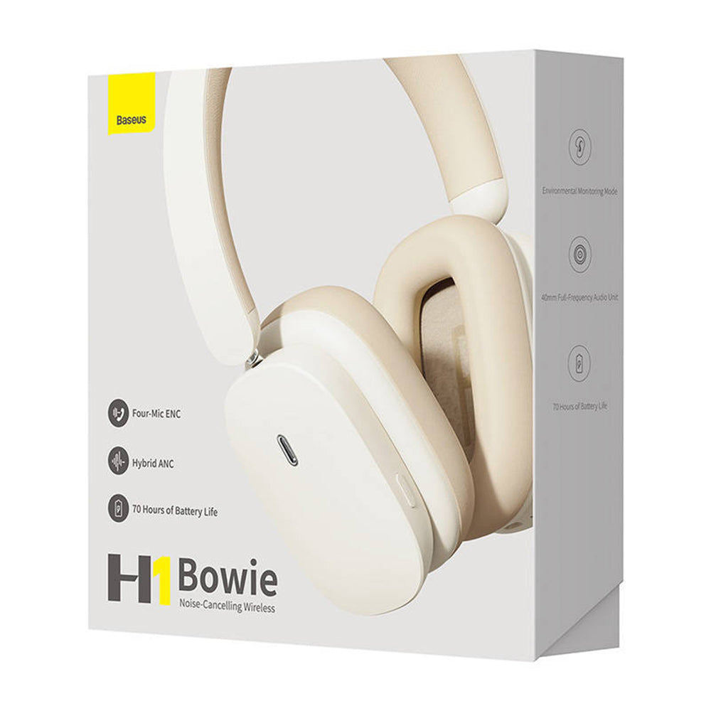 Handsfree Bluetooth Baseus Bowie H1, A2DP, ANC, Κρεμ NGTW230202