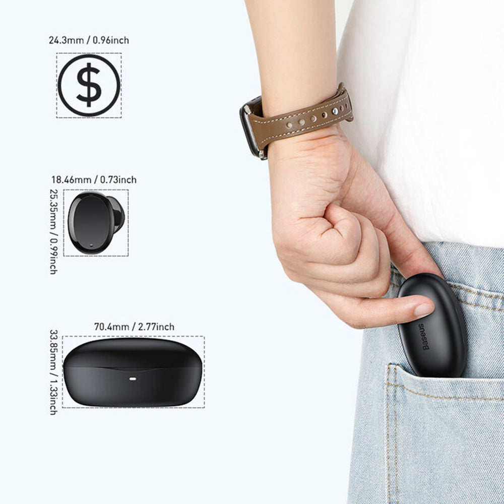 Handsfree Bluetooth Baseus Encok W11, TWS, Μαύρο NGTW060001