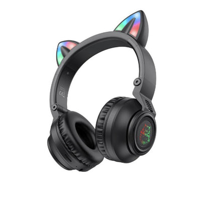 Handsfree Bluetooth Borofone BO18 Cat Ear, A2DP, Μαύρο