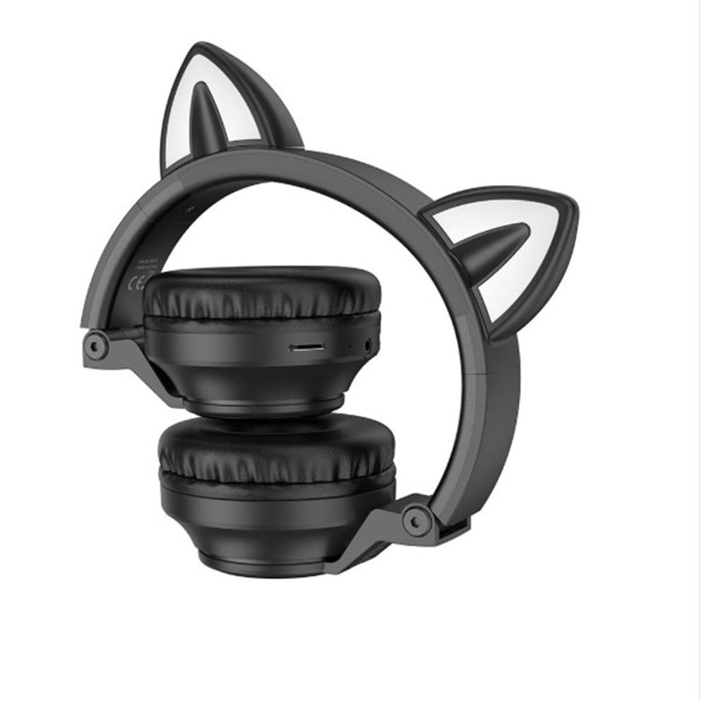 Handsfree Bluetooth Borofone BO18 Cat Ear, A2DP, Μαύρο