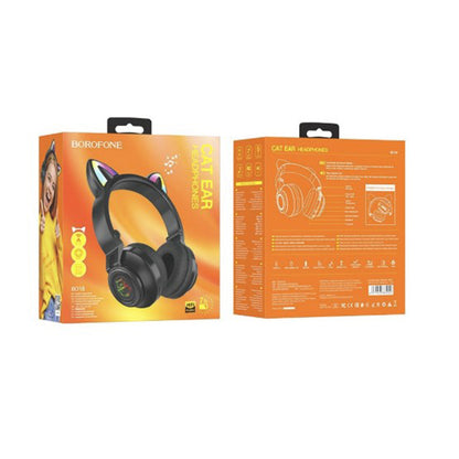 Handsfree Bluetooth Borofone BO18 Cat Ear, A2DP, Μαύρο