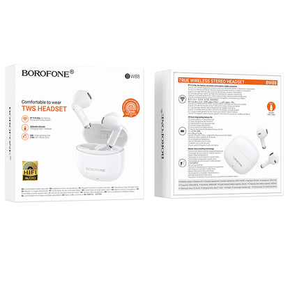 Handsfree Bluetooth Borofone BW88 Deep Rhyme, TWS, Λευκό