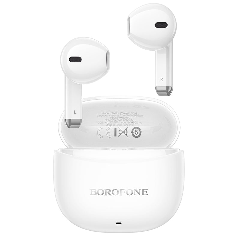 Handsfree Bluetooth Borofone BW88 Deep Rhyme, TWS, Λευκό