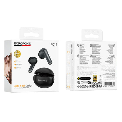 Ασύρματα ακουστικά Bluetooth Borofone FQ12 Nice, TWS, Μαύρο
