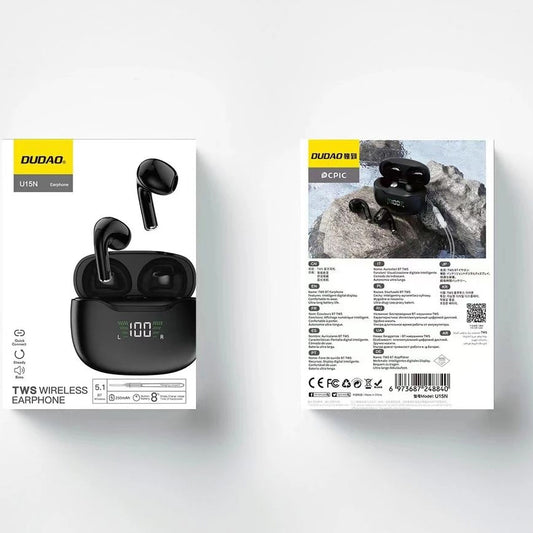 Handsfree Bluetooth Dudao U15N, TWS, Μαύρο