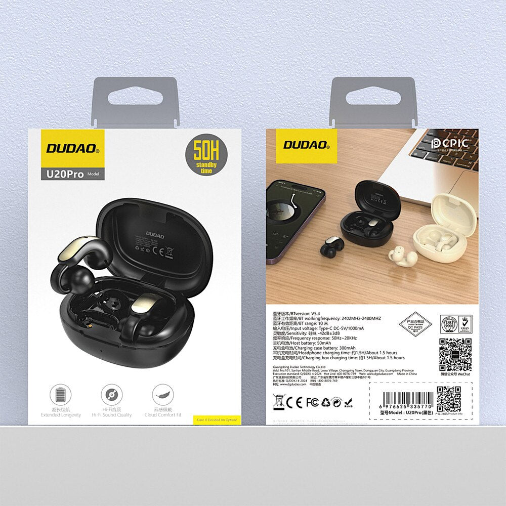 Handsfree Bluetooth Dudao U20, TWS, Μαύρο