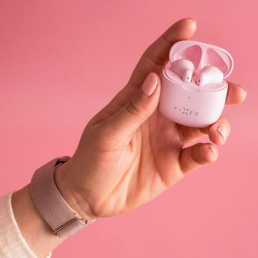 Handsfree Bluetooth Σταθερό, TWS, Ροζ