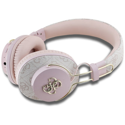 Handsfree Bluetooth Guess 4G Metal Logo, A2DP, Ροζ