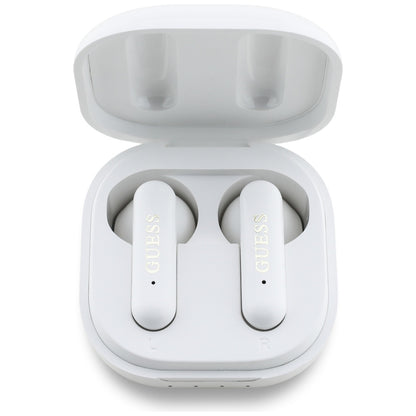 Handsfree Bluetooth Guess 4G Metal Logo, TWS, Λευκό