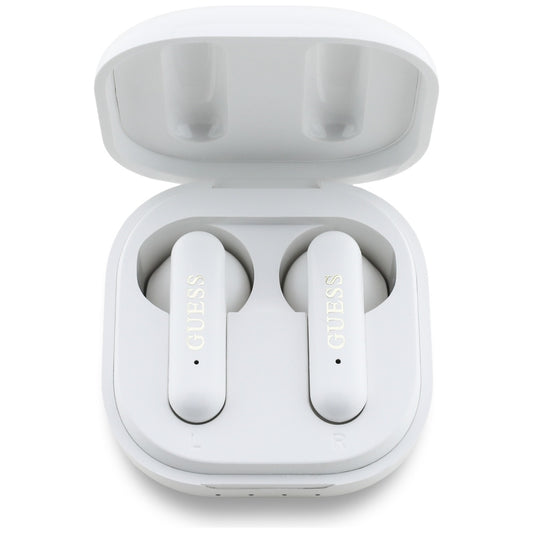 Handsfree Bluetooth Guess 4G Metal Logo, TWS, Λευκό