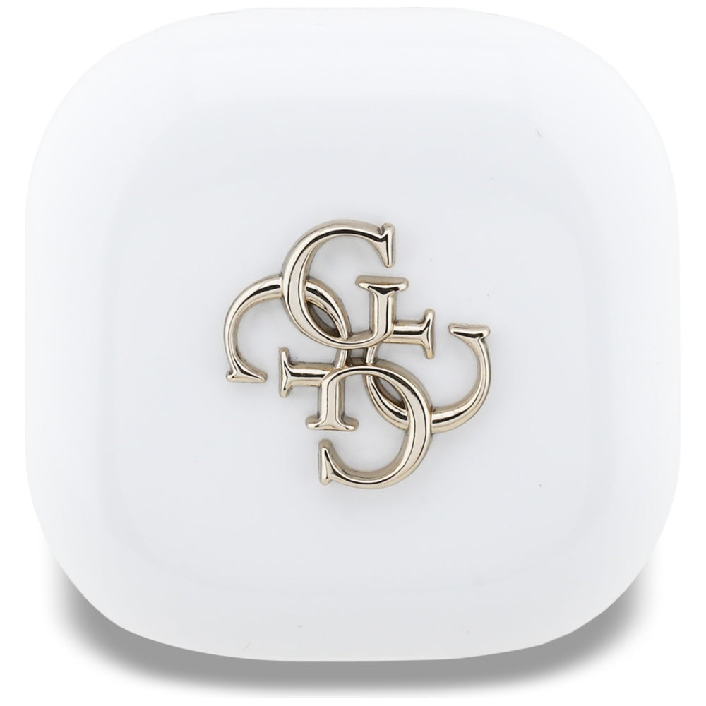 Handsfree Bluetooth Guess 4G Metal Logo, TWS, Λευκό