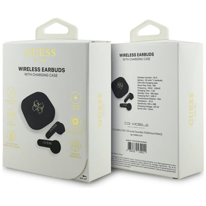 Handsfree Bluetooth Guess 4G Metal Logo, TWS, Λευκό