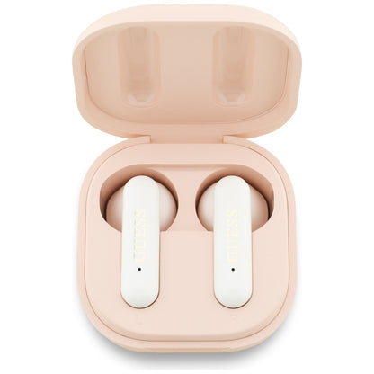 Handsfree Bluetooth Guess 4G Metal Logo, TWS, Ροζ