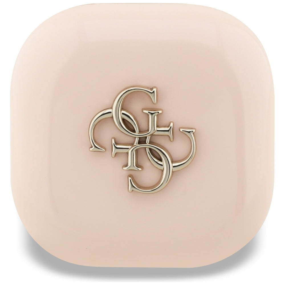 Handsfree Bluetooth Guess 4G Metal Logo, TWS, Ροζ