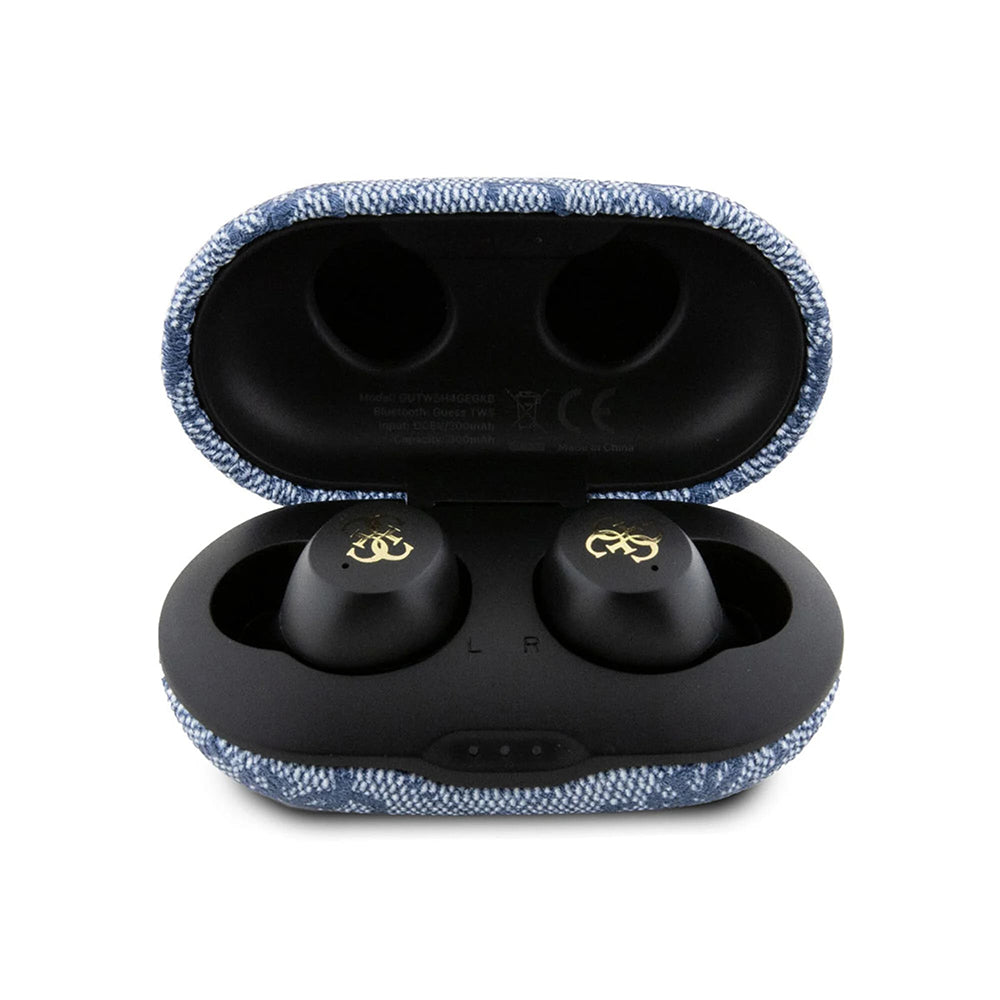 Handsfree Bluetooth Guess 4G Metal, TWS, Μπλε
