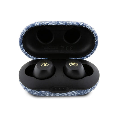 Handsfree Bluetooth Guess 4G Metal, TWS, Μπλε