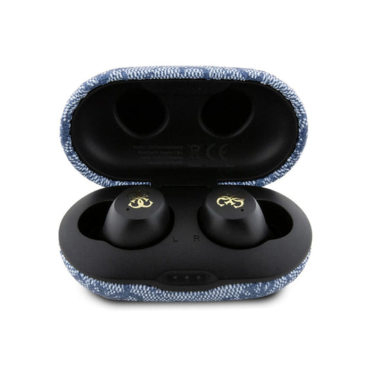 Handsfree Bluetooth Guess 4G Metal, TWS, Μπλε