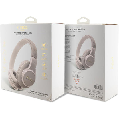 Handsfree Bluetooth Guess 4G Tone on Tone Script Logo, A2DP, Ροζ