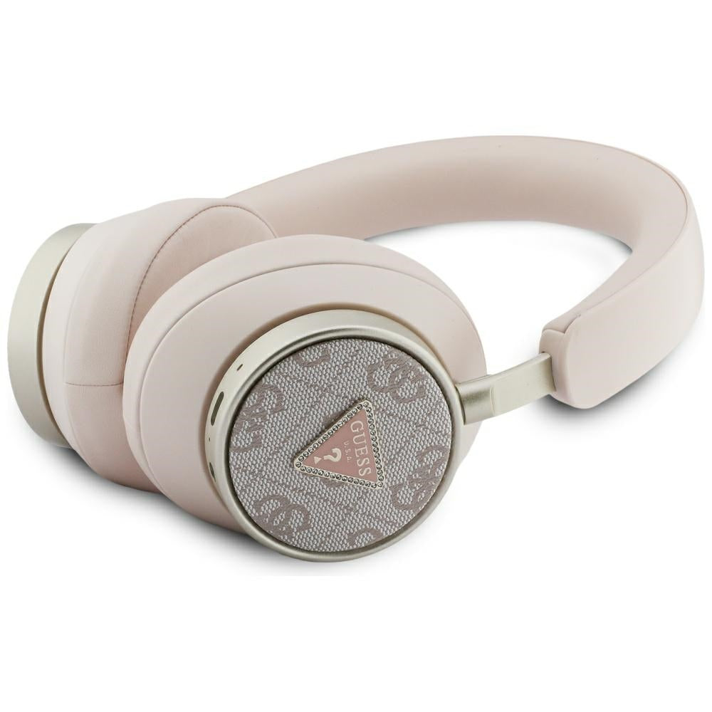 Handsfree Bluetooth Guess 4G Gold Triangle Logo, A2DP, Ροζ
