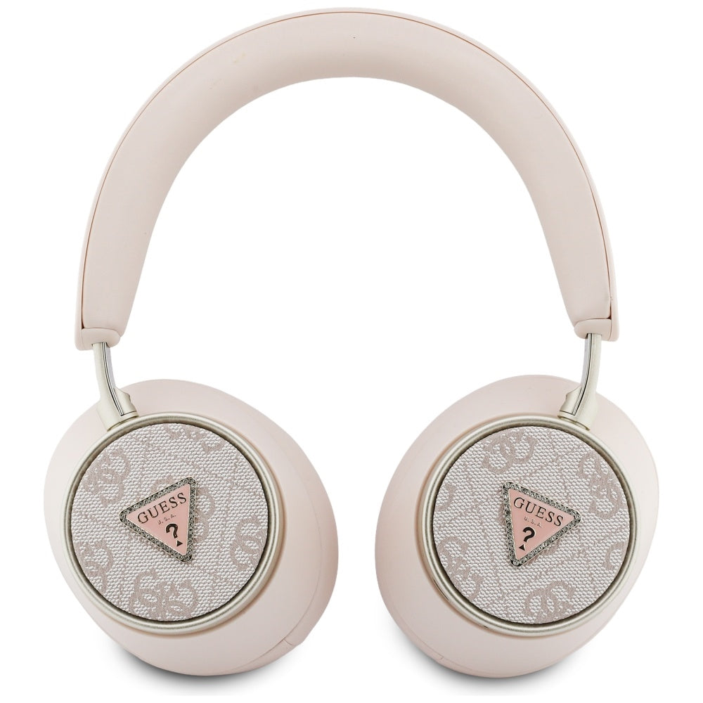 Handsfree Bluetooth Guess 4G Gold Triangle Logo, A2DP, Ροζ