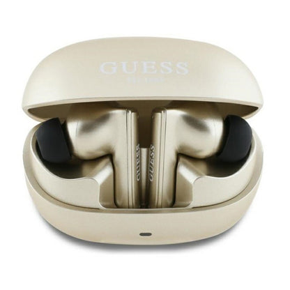 Handsfree Bluetooth Guess Capsule με Εκτυπωμένο Λογότυπο, TWS, ANC, Χρυσό