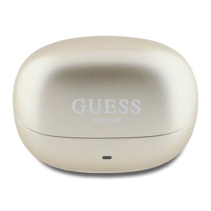 Handsfree Bluetooth Guess Capsule με Εκτυπωμένο Λογότυπο, TWS, ANC, Χρυσό