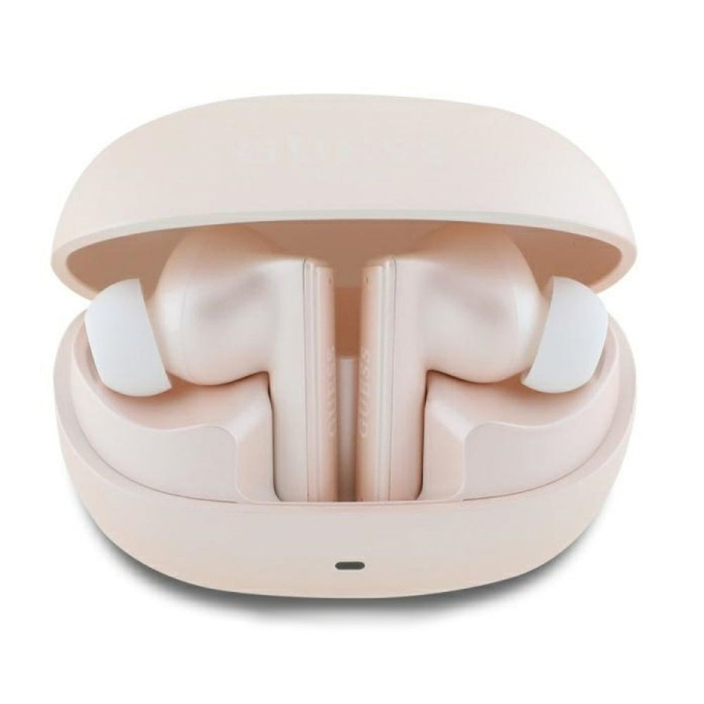 Handsfree Bluetooth Guess Capsule Printed Logo, TWS, ANC, Ροζ