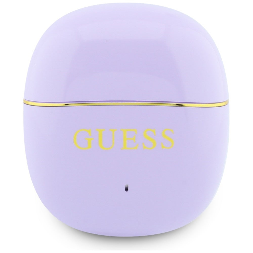 Ασύρματο ακουστικό Bluetooth Guess Glossy Gold Line Classic, TWS, Μωβ