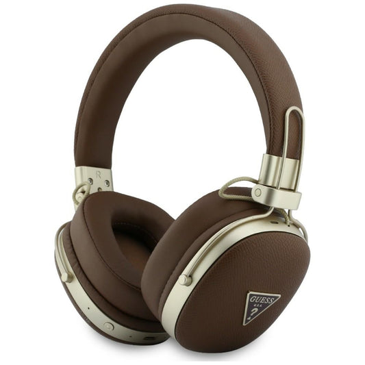 Handsfree Bluetooth Guess με ανάγλυφο τρίγωνο λογότυπο, A2DP, Καφέ