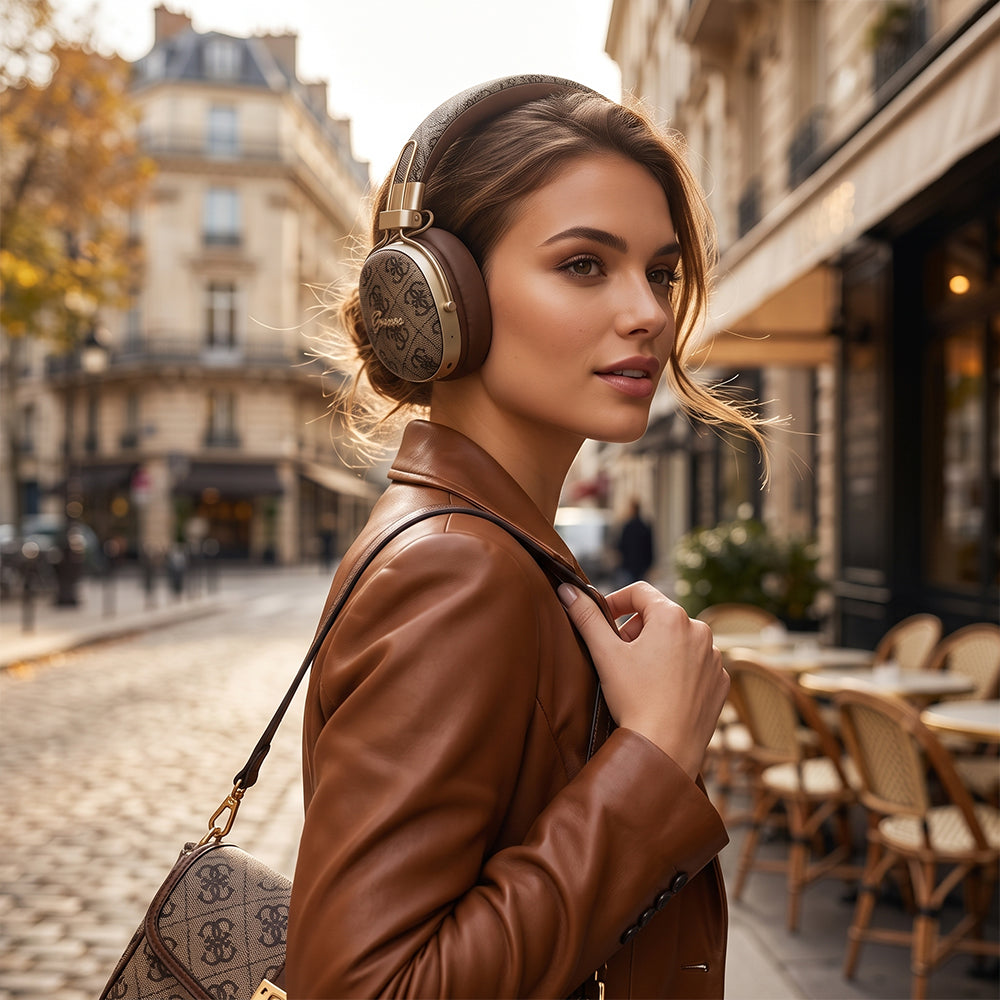 Handsfree Bluetooth Guess Metal 4G Script Logo, A2DP, Μαύρο