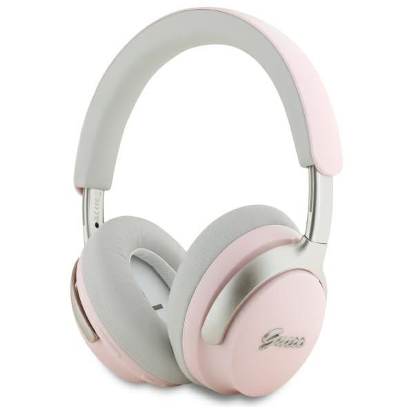 Handsfree Bluetooth Guess Metal Script Logo, A2DP, ANC, Ροζ