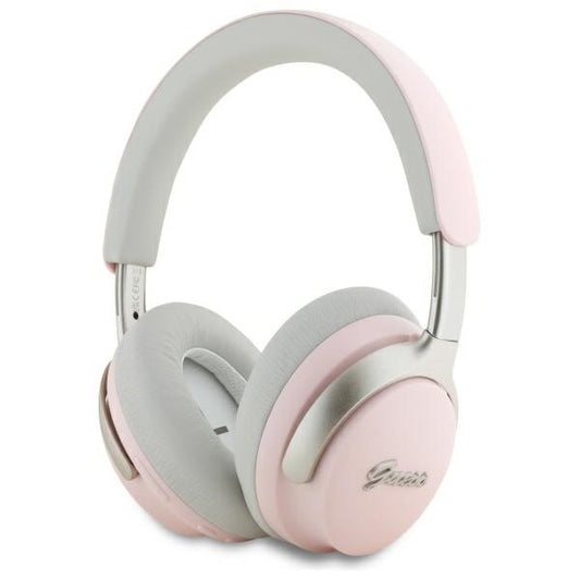 Handsfree Bluetooth Guess Metal Script Logo, A2DP, ANC, Ροζ