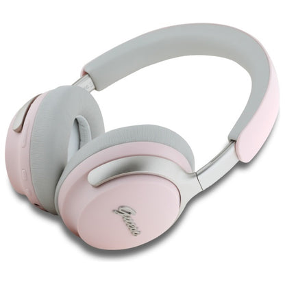 Handsfree Bluetooth Guess Metal Script Logo, A2DP, ANC, Ροζ