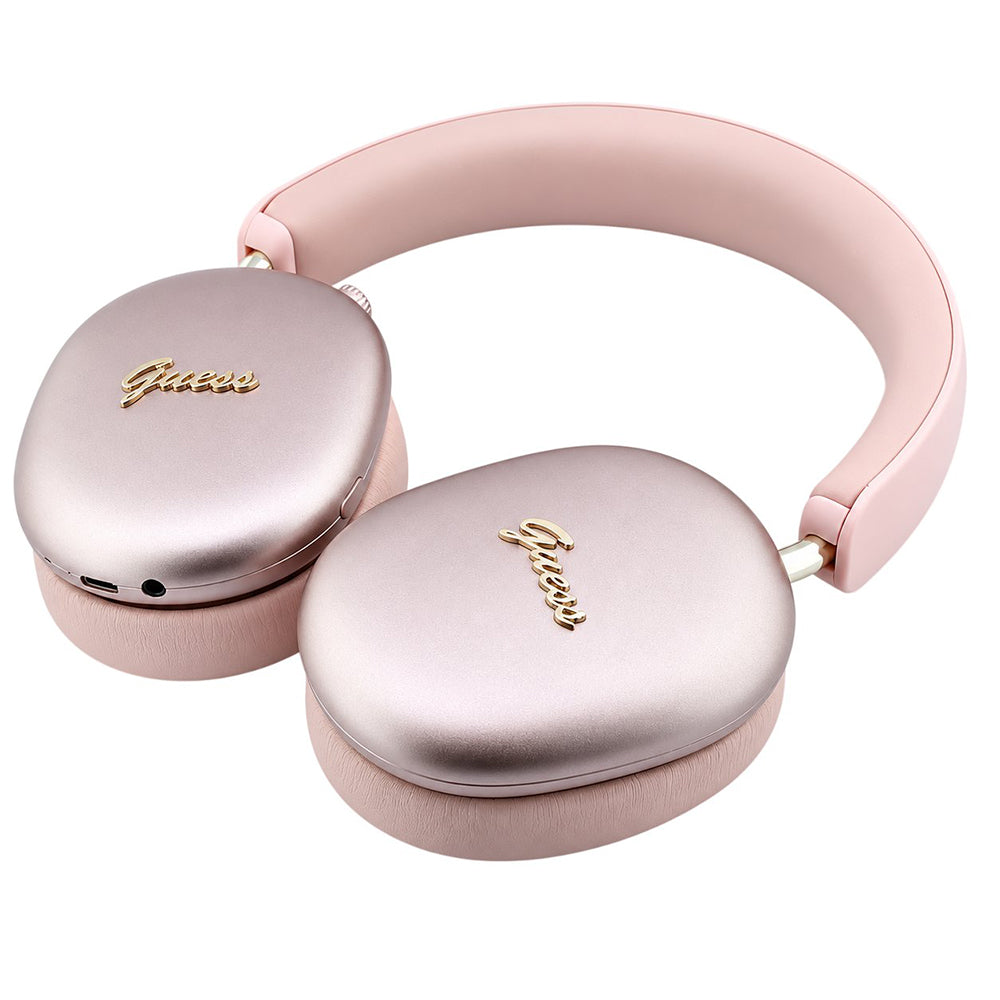 Ακουστικά Bluetooth Guess Metal Script Logo, A2DP, Ροζ