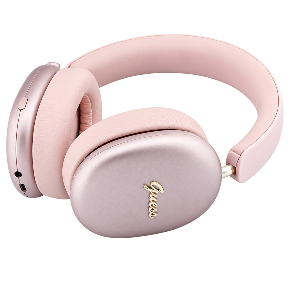 Ακουστικά Bluetooth Guess Metal Script Logo, A2DP, Ροζ
