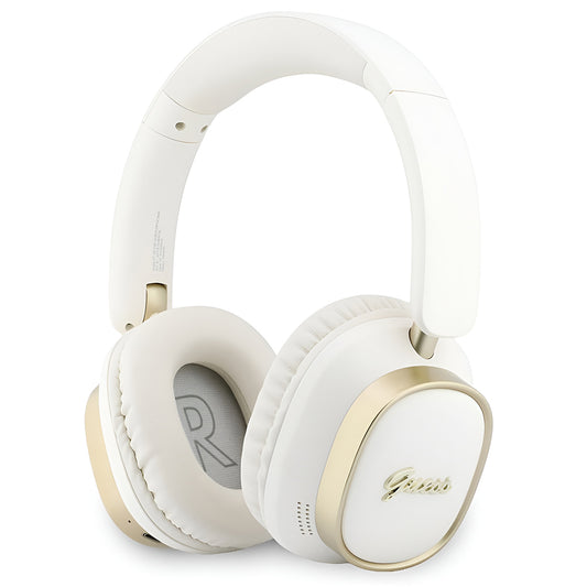 Ασύρματα ακουστικά Bluetooth Guess Rectangle Metal Script, A2DP, Λευκό