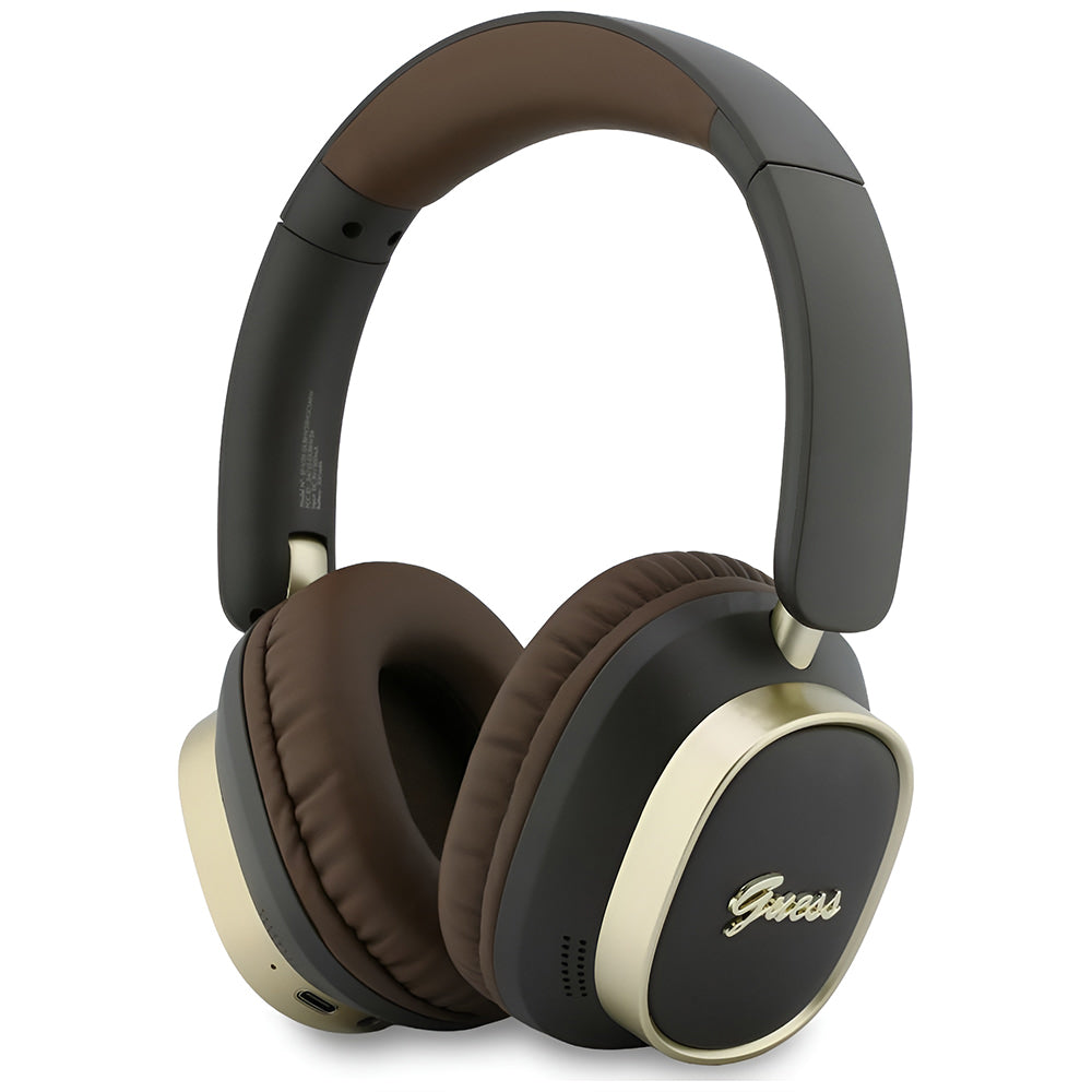 Handsfree Bluetooth Guess Rectangle Metal Script, A2DP, Καφέ