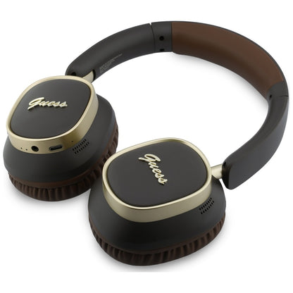 Handsfree Bluetooth Guess Rectangle Metal Script, A2DP, Καφέ