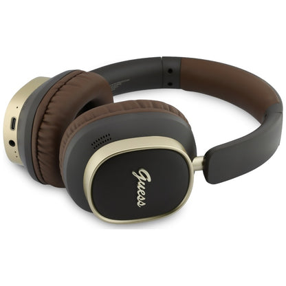 Handsfree Bluetooth Guess Rectangle Metal Script, A2DP, Καφέ