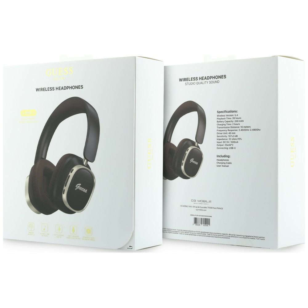 Handsfree Bluetooth Guess Rectangle Metal Script, A2DP, Καφέ
