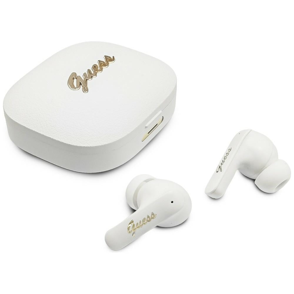 Handsfree Bluetooth Guess Script Metal Logo, TWS, Λευκό