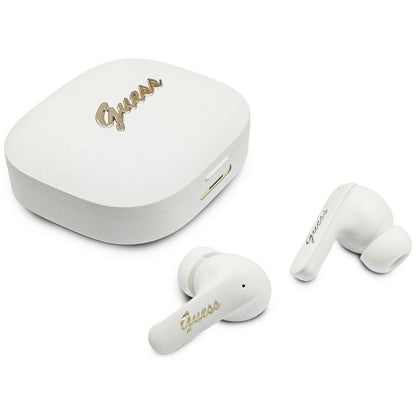 Handsfree Bluetooth Guess Script Metal Logo, TWS, Λευκό