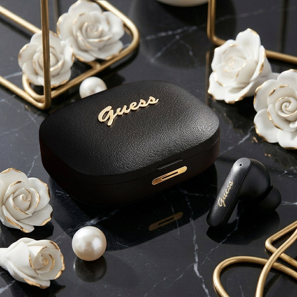Handsfree Bluetooth Guess Script Metal Logo, TWS, Λευκό