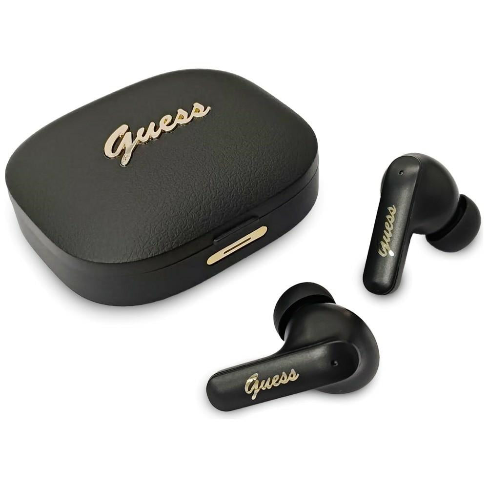 Handsfree Bluetooth Guess Script Metal Logo, TWS, Μαύρο