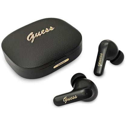 Handsfree Bluetooth Guess Script Metal Logo, TWS, Μαύρο